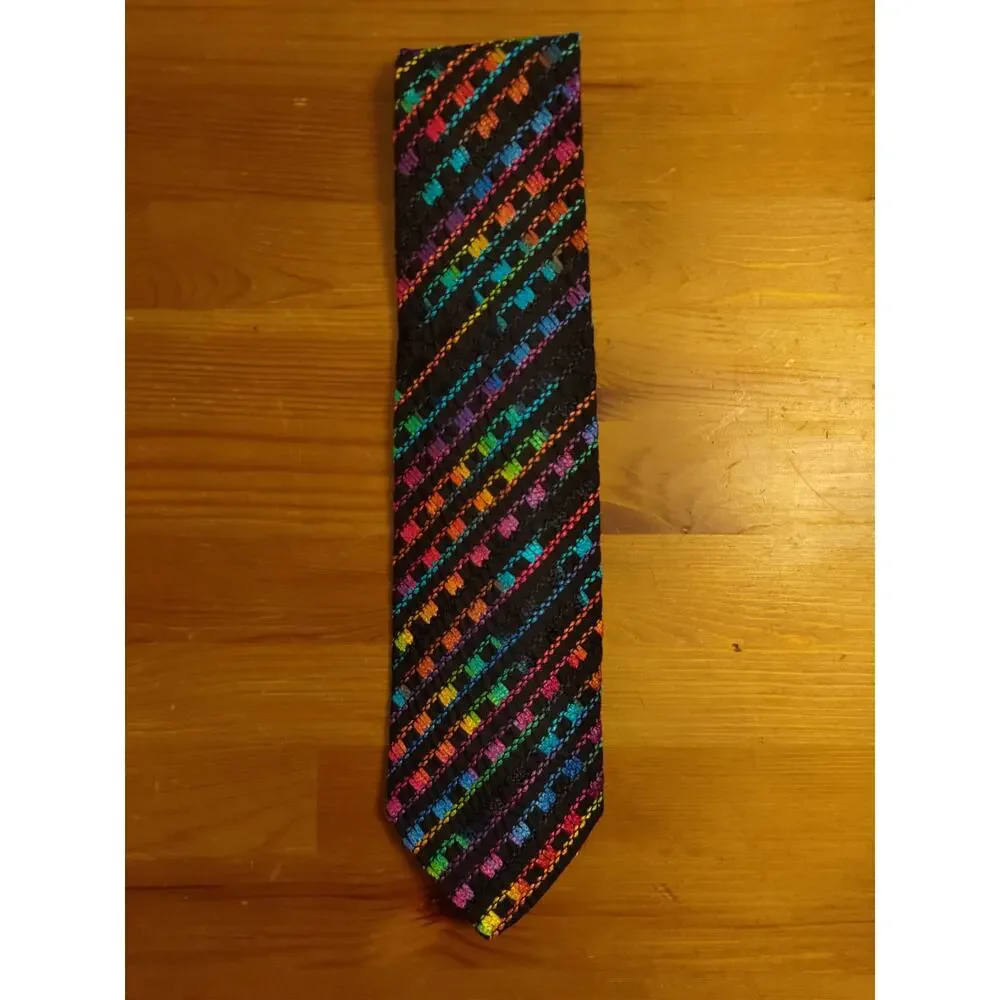 Missoni Cravatte Rayon Multicolor Squares and Lines Made in Italy 58